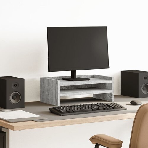  Stalak za monitor siva boja hrasta 42x24x16cm konstruirano drvo Cijene