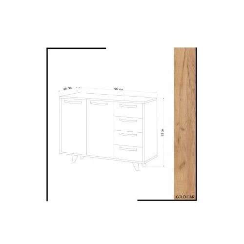 Hanah home waga oakwhite multi purpose cabinet Slike