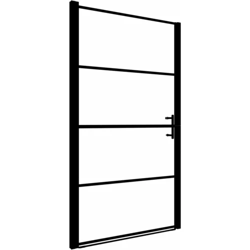 vidaXL Vrata za tuš kaljeno steklo 100x178 cm črna, (21027805)