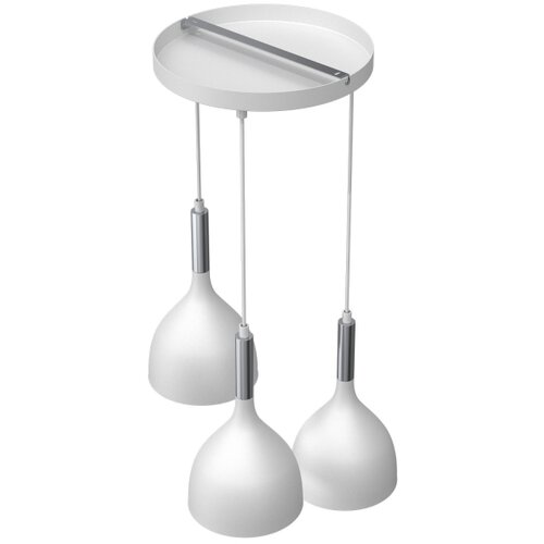  Luster na sajli NOAK 3xE27/15W/230V bela/hrom Slike
