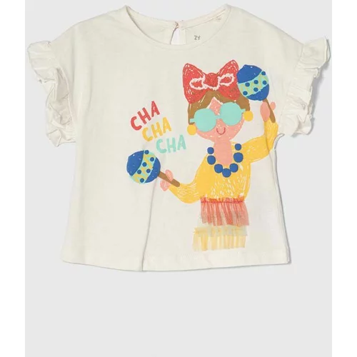 Zippy Pamučna majica kratkih rukava za bebe boja: bijela