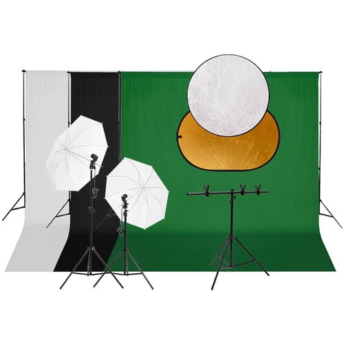 vidaXL Komplet studijske rasvjete: set svjetala, pozadina i reflektor Cijene