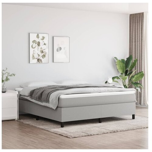 Box spring postelja z vzmetnico svetlo siva 160x200 cm žamet Cene