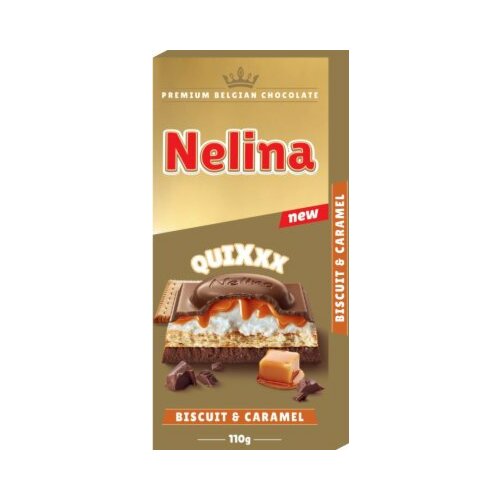 Nelino čokolada nelina max biscuit&caramel 110G Cene