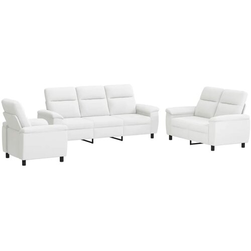  Set sofe 3 pcs Bijela Tkanina - Bijela 1-sjedalna + 2-sjedalna (140 cm) + 3-sjedalna Slike