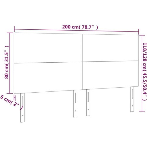  Uzglavlje tamnosmeđe 200x5x118/128 cm od tkanine Slike