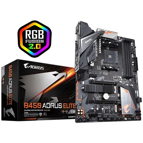 Mb GIGABYTE B450 AORUS ELITE GAB45ARSE-00-G AMD B450;AM4;4xDDR4DVI,HDMI;RAID;ATX Slike