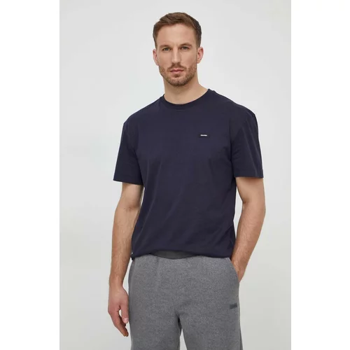 Calvin Klein Pamučna majica za muškarce, boja: tamno plava, bez uzorka