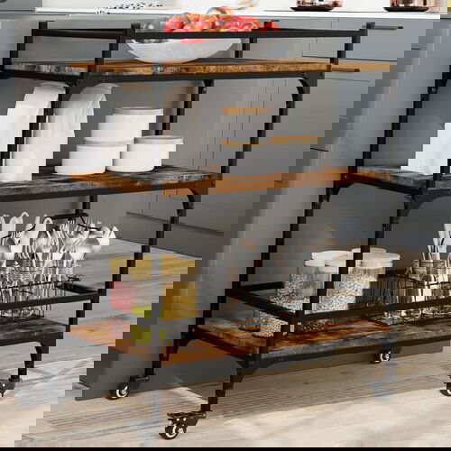 VidaXL Kuhinjska kolica boja hrasta 65x40x86 5 cm konstruirano drvo Slike