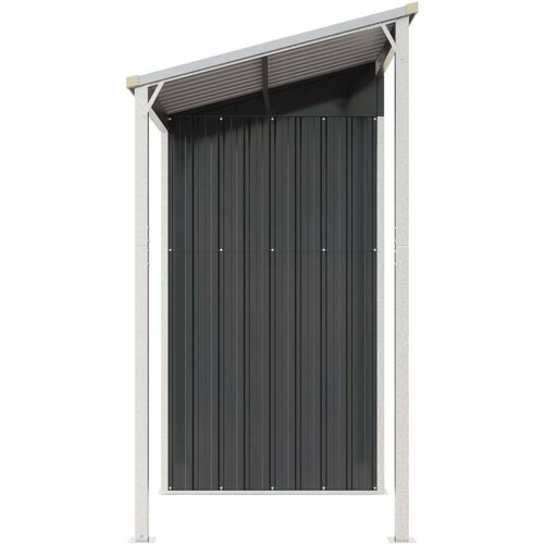 VidaXL Vrtna kućica s produženim krovom antracit 277x110 5x181cm čelik Slike