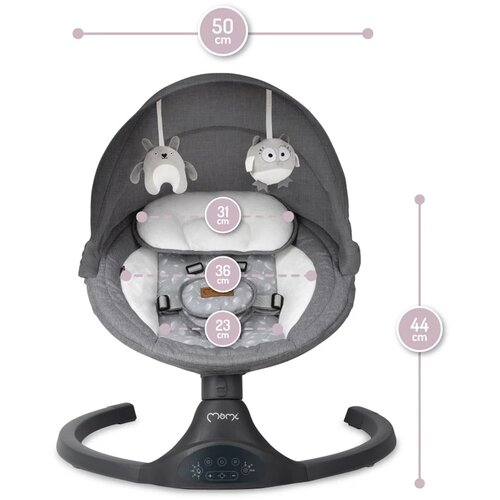 Momi njihalica za bebe Lami Dark Grey, 0-9kg Slike