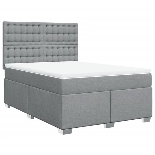 Maison Chic Box spring postelja - Vzmetna postelja z vzmetnico svetlo siva 140x200 cm blago SL17870, (21894605) Cene
