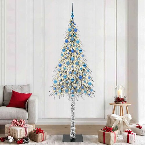 vidaXL Božično drevo med 300 LED z stojalom Bela 210 cm PE in jeklo Cene