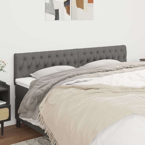  Posteljno vzglavje 2 kosa svetlo siv 100x7x78/88 cm blago, (20738492) Slike