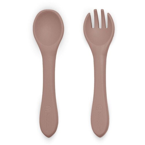 Petite&amp;amp;Mars Silikonska žlica i vilica 6 m+ Take&amp;amp;Match, Velvet Latte Slike