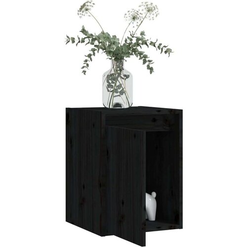 VidaXL Stenska omarica 2 kosa črna 30x30x40 cm trdna borovina Slike