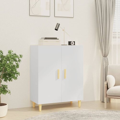 The Living Store Komoda visok sijaj bela 70x34x90 cm konstruiran les - Komoda, (21662654) Cene
