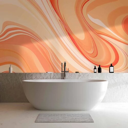  Foto tapeta - Peach Abstraction - Abstraction with Smoothly Transitioning Colors in Orange Tones 350x256 Slike