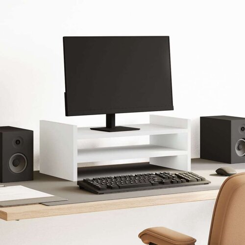  Stalak za monitor bijeli 50x27x20 cm od konstruiranog drva Cene