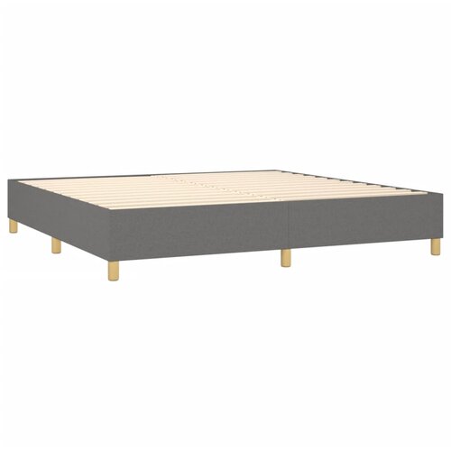  Krevet s oprugama i madracem tamnosivi 200 x 200 cm od tkanine Slike