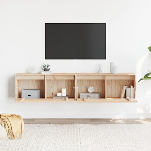  Zidni ormarići 2 kom 80 x 30 x 35 cm od masivne borovine Slike