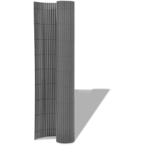 vidaXL Dvostrana vrtna ograda PVC 150x500 cm siva Siva PVC 150x300 cm Cijene