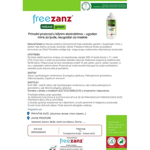 F2 Natural Green (1L) - Miris koji odbija lomarce, muhe, ose Slike