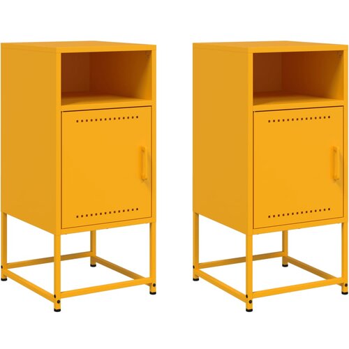 Maison Chic Dvo delni komplet Nočne omarice - Nočne mize gorčično rumena 36x39x78 cm jeklo, (21687617) Slike