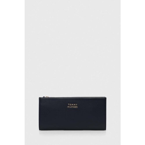 Tommy Hilfiger Usnjena denarnica ženski, mornarsko modra barva Slike