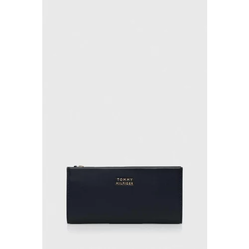 Tommy Hilfiger Usnjena denarnica ženski, mornarsko modra barva