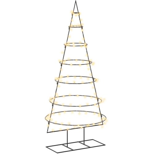  Metalno božićno drvce sa stalkom KUOPIO 180 cm Topla bijela - 180 cm Crna s LED svjetlima Slike