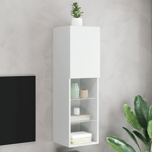 TV ormarići s LED svjetlima 2 kom bijeli 30,5x30x102 cm Cene