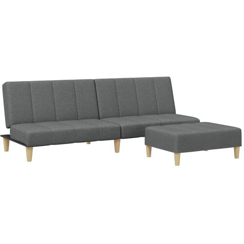 Maison Chic kavč - Sofa - Kanape dvosed z ležiščem in stolčkom za noge temno sivo blago, (21727915) Cene