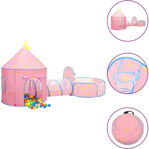  Dječji šator za igru s 250 loptica ružičasti 301 x 120 x 128 cm