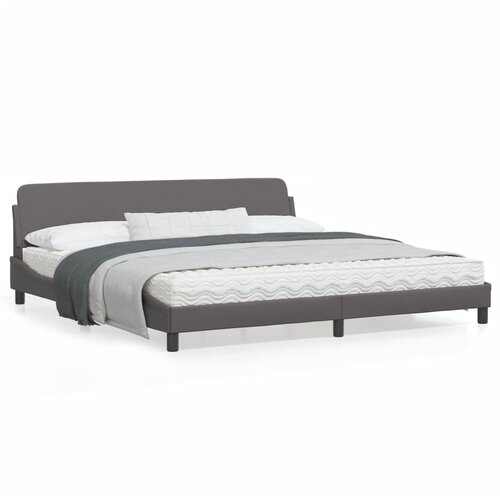 VidaXL Posteljni okvir z vzglavjem siva 200x200 cm umetno usnje Slike