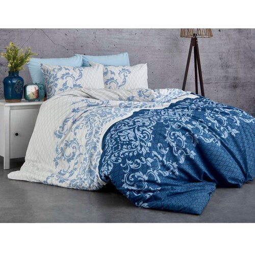 LUCCA blue bluewhite ranforce double quilt cover set (eu) (it) Cene