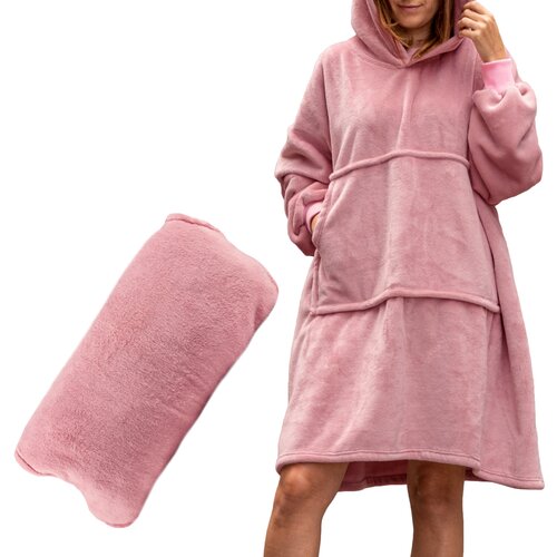 Pulover odeja s kapuco 4v1 &ndash; roza XXL - Froster - Home warming - Božič - Najstniki - Birma Cene