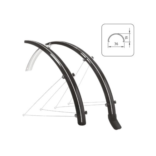 Wag komplet blatobrana polikarbonatni - 28" x 36 mm, crni ( 421730241 ) Cene
