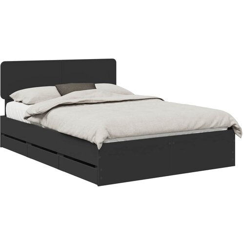 vidaXL konstrukcija postelje črna 140 x 200 cm inženirsko leseno, (5000113606) Cene