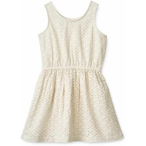 Liewood Dječja pamučna haljina boja: bež, mini, širi se prema dolje