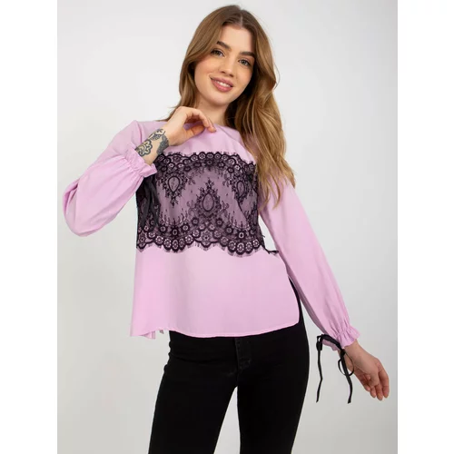 Fashion Hunters Light purple formal blouse with lace