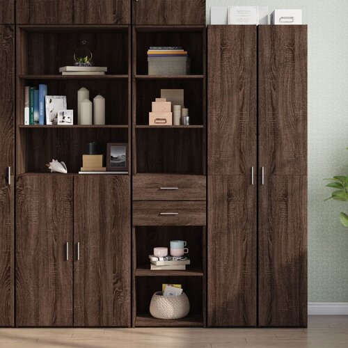 VidaXL Visoka komoda boja hrasta 45x42,5x185 cm od konstruiranog drva Slike