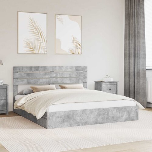  Krevet s od storage s uzglavljem Betonski sivi 180 x 200 cm Cijene