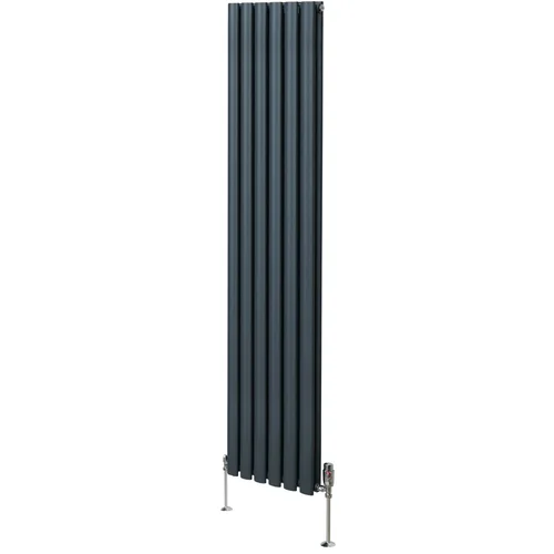 Monster Ovalni radiator in ventili - 1800 mm x 360 mm - antracitno siva, (21569759)