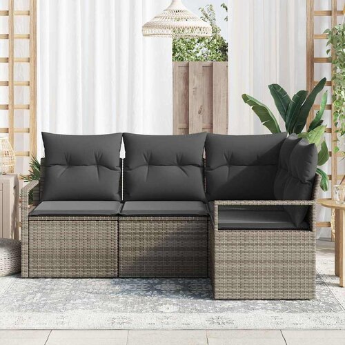  Set sofe 4 kom. Siva poliratan 177 x 122 x 85 cm Slike