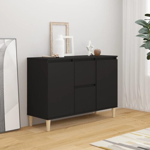 VidaXL Komoda črna 103,5x35x70 cm iverna plo&amp;scaron;ča Slike