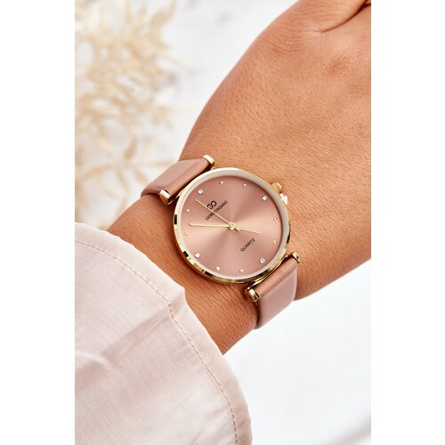 Kesi Women's watch on a leather strap Giorgio&Dario GDM230411 light brown Cene