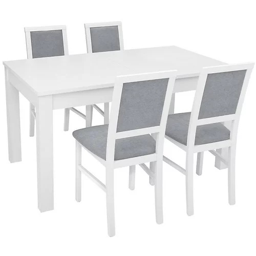 Black Red White Komplet mize in stolov Bryk - Bel/siva