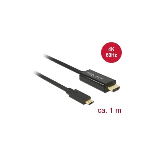 Delock USB-C&reg; / HDMI adapterski kabel USB-C&reg; vtič\, HDMI-A vtič 1.00 m črna 85290 pozlačeni konektorji USB-C&reg;-Display kabel, (20417961) Cene