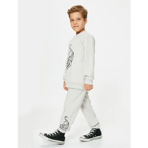 Koton Jogger Sweatpants Tiger Printed Tie Waist